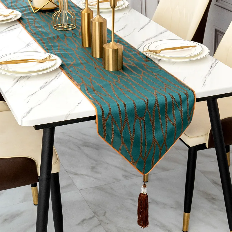 

Golden Table Runners Modern Satin Table Runner Track on The Table Nordic Table Track Elegant Table Runner for Wedding Decoration