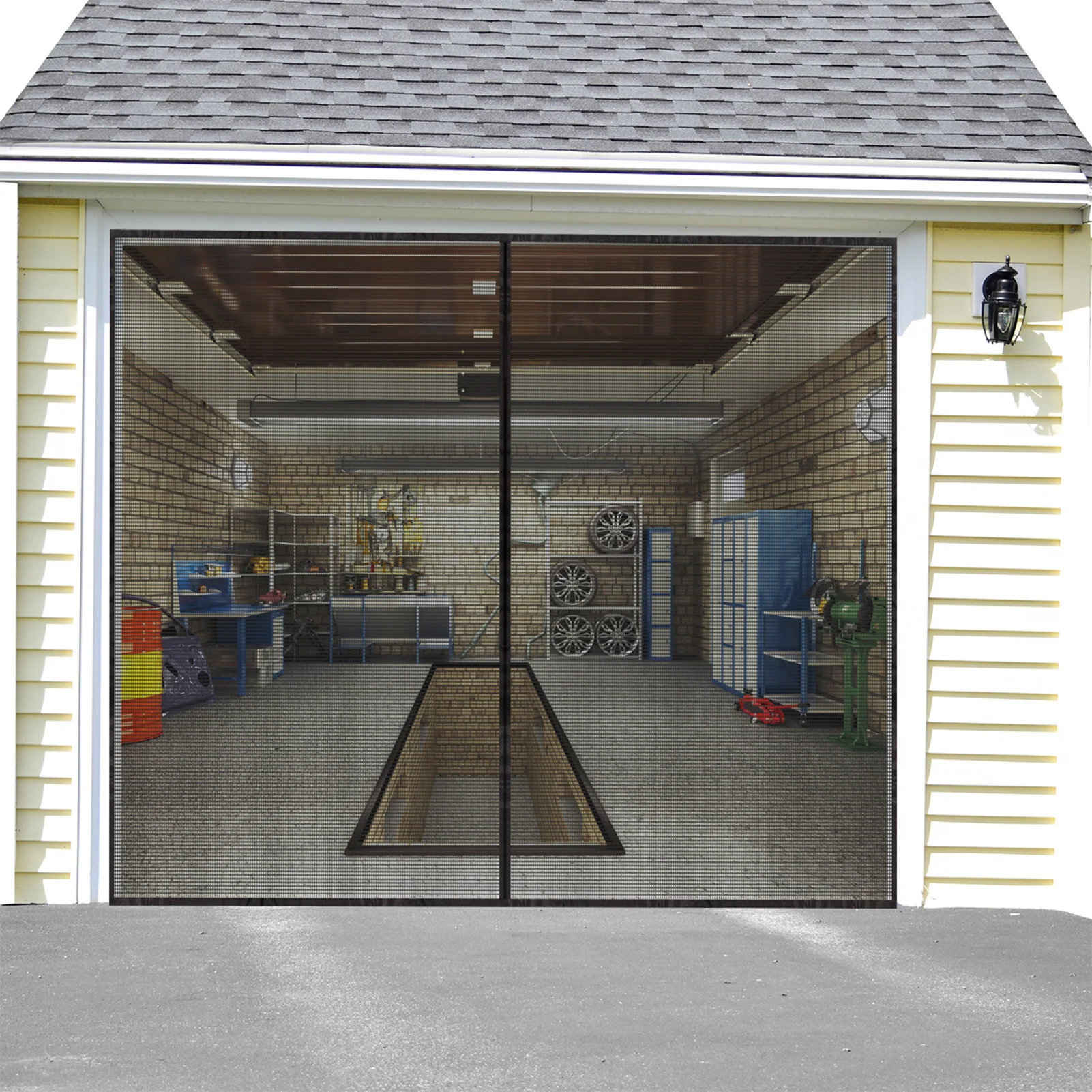 Garage Mesh Screen Garage Screen Door Mesh Detachable Patio Porch