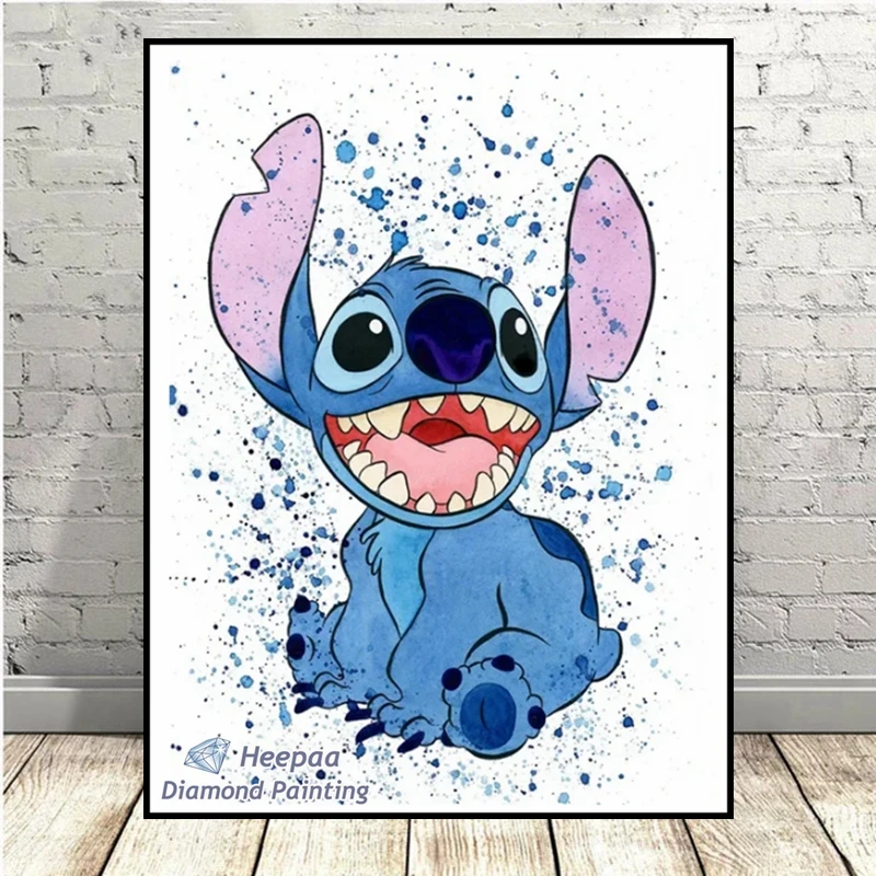 

Disney Cartoon Lilo&Stitch And Angel Graffiti Art 5d Full Diamond Painting Kits Mosaic Cross Stitch Kids Gift Home Decor