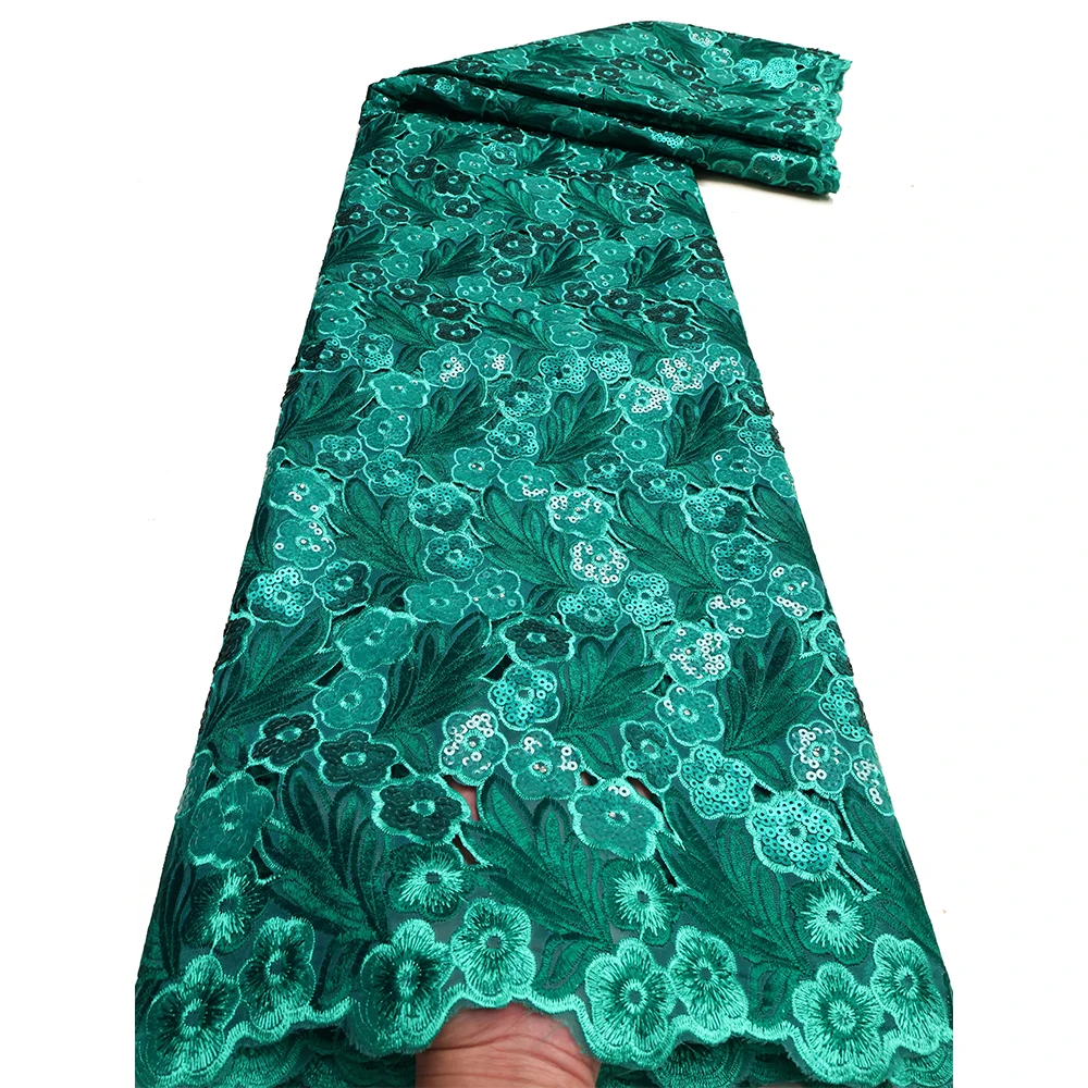 2025 haute qualité français Tulle dentelle tissu africain paillettes Net broderie dentelle tissu nigérian pour les femmes robe de soirée de mariage coudre
