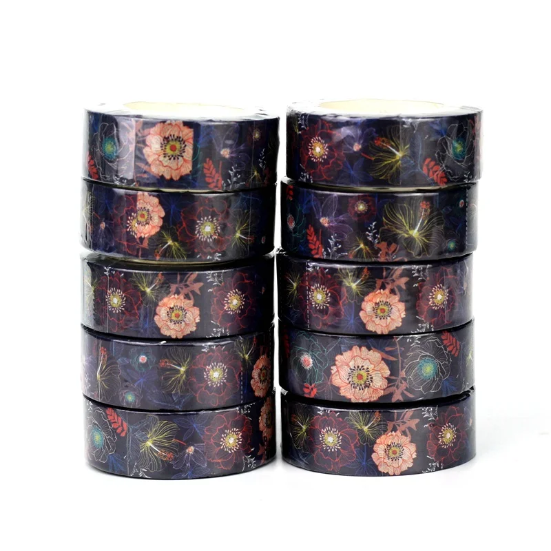

2022 NEW Bulk 10PCS./Lot Decorative Beautiful Floral Pattern Washi Tapes for Craft Planner Masking Tape Cute Stationery