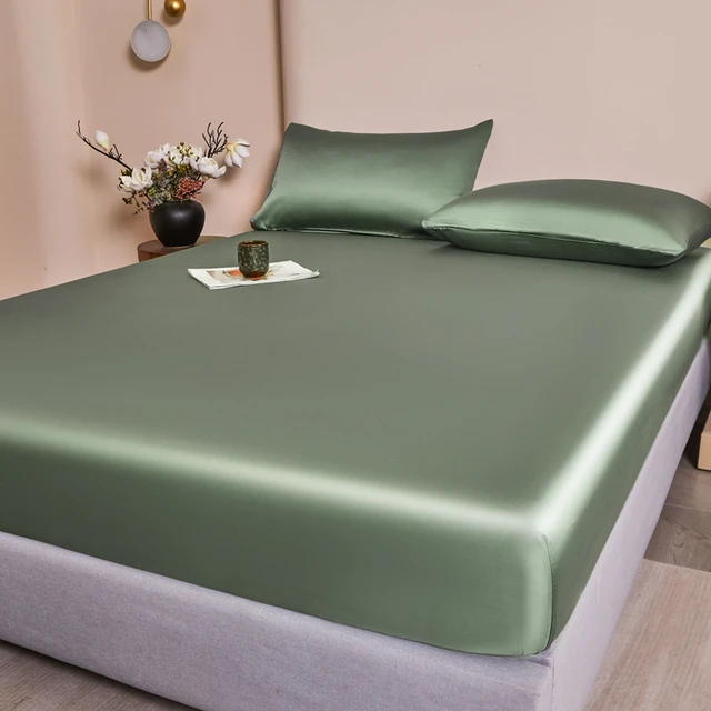 Drap-housse en soie de mûrier, couvre-lit en soie naturelle, Queen, King Size, taille personnalisée, luxe, haut de gamme 1