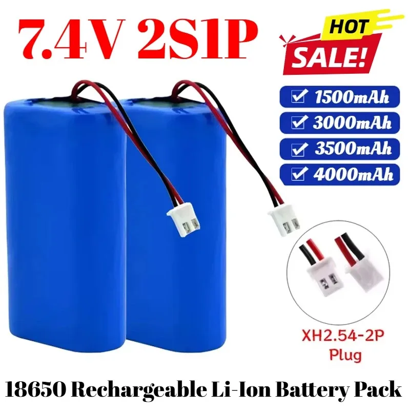 Pack Batteries 7.4V 18650 2S XH2.54 1500-4000mAh Rechargeable RC