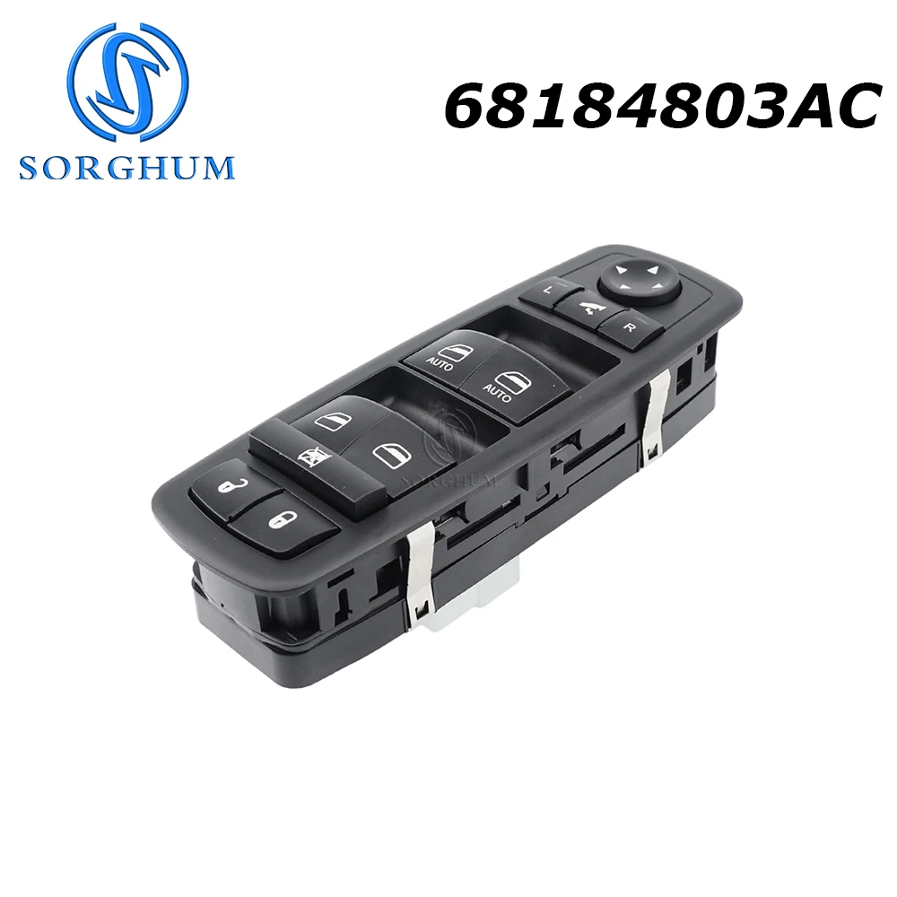 

SORGHUM 68184803AC For Jeep Grand Cherokee 2014 2015 2016 Power Window Master Switch Button 56046826AE 68184803AB Green Light