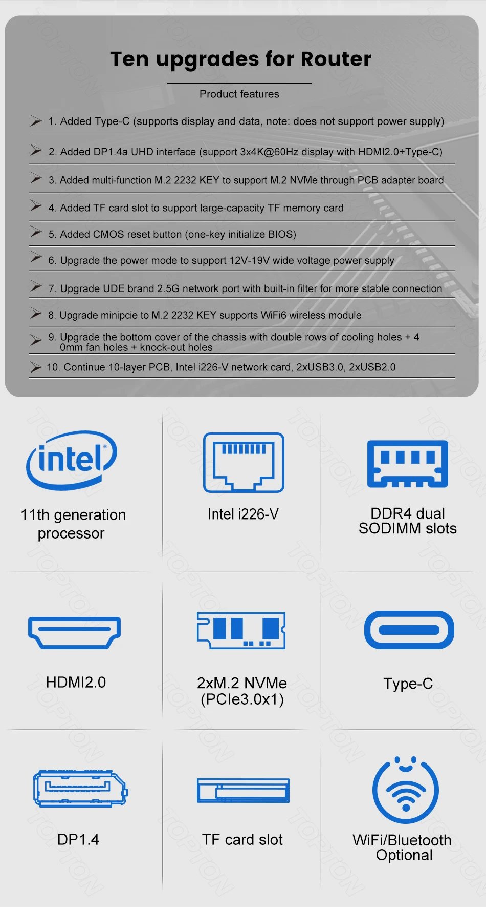 Fanless Mini PC N6005 2.5G LAN Router N5105 4xIntel I226-V DDR4 M.2 NVMe SSD TPM2.0 Micro Firewall Appliance Description Image.This Product Can Be Found With The Tag Names Barebone Mini PC, Computer Office