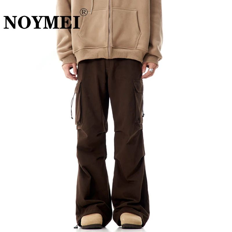 

NOYMEI Loose Pleated American Style Casual Cargo Pants High Street Men's Straight Wide Leg Trousers Trendy 2024 Spring WA3801