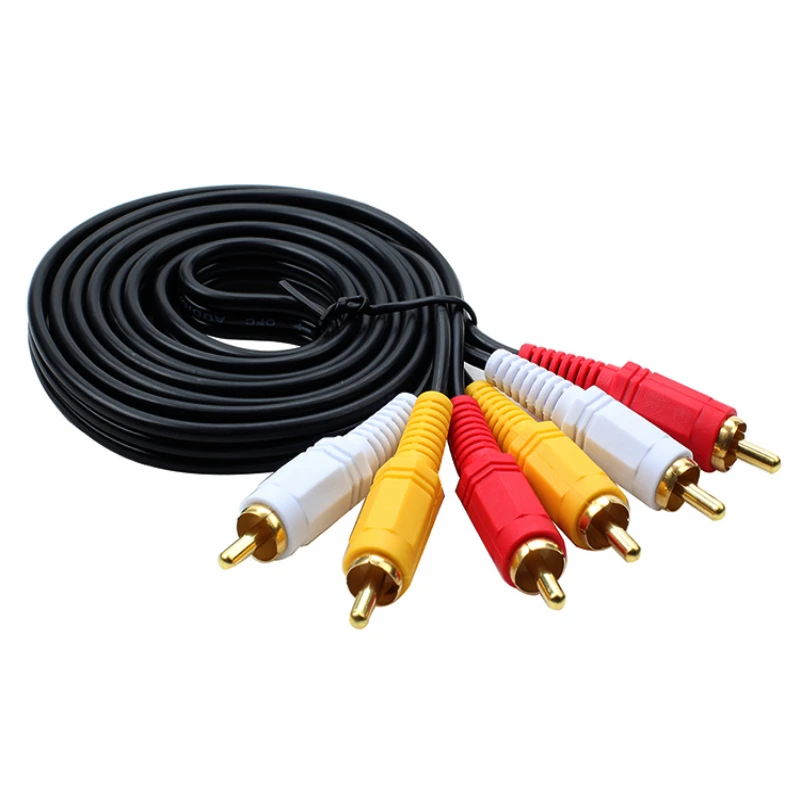 Premium 3RCA Composite Audio Video AV Cable - Male to Male Connection for Enhanced Sound and Picture Quality