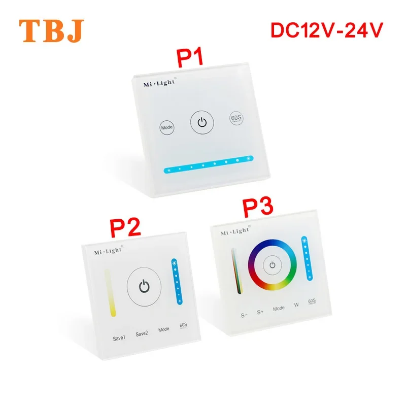 

Mi.Light P1 P2 P3 DC12V DC24V Wall Mounted Touch Smart Panel LED Color Temperature Dimmer RGB CCT Controller for Strip Light