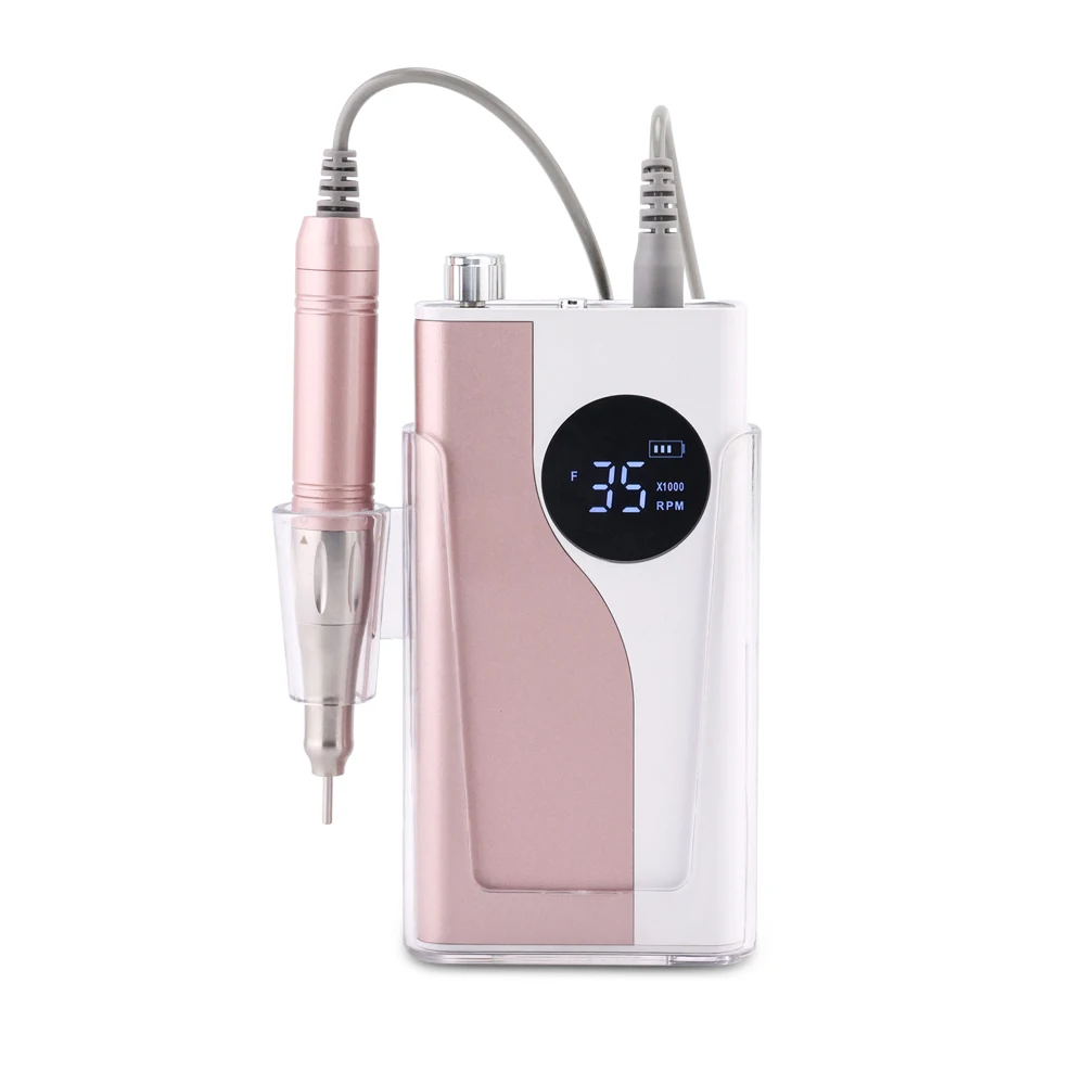 

Low Price Professional Desktop Portable Cordless Rechargeable Wireless 35000rpm Manicure E File Nail Drill Machine