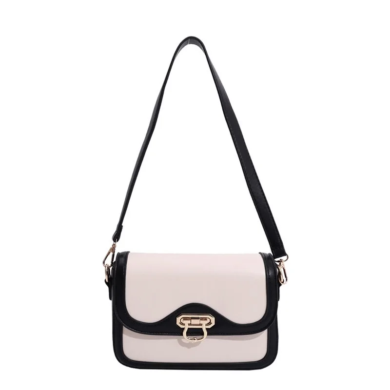 

Новинка 2023, модная женская сумка через плечо из искусственной кожи с цветным блокировкой, популярная Повседневная вместительная сумка для покупок.