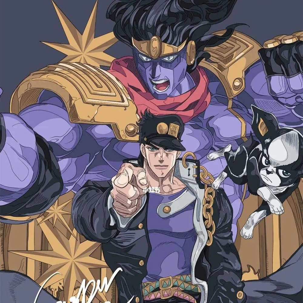 JoJo's Bizarre Adventure Jotaro Kujo Black Trench Coat Cosplay Costume