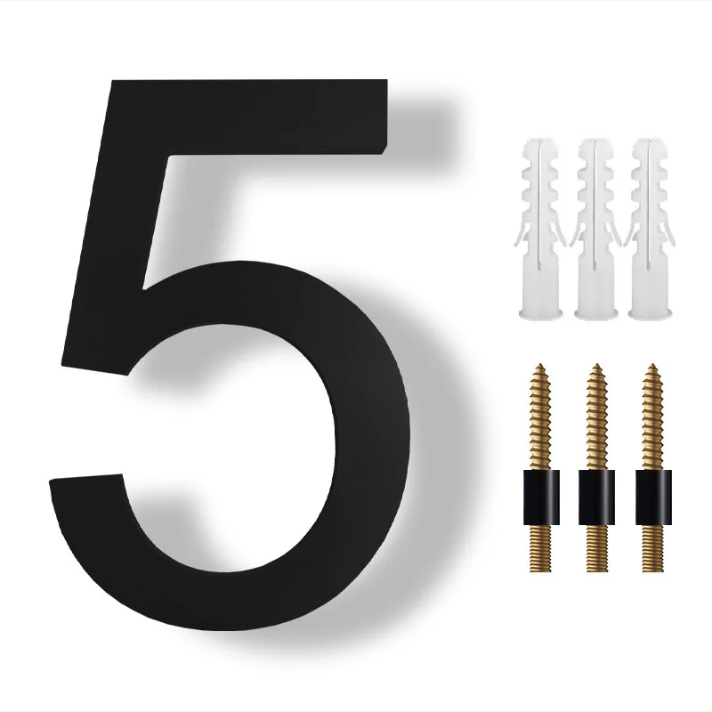 Floating Large House Numbers para Outside, Black