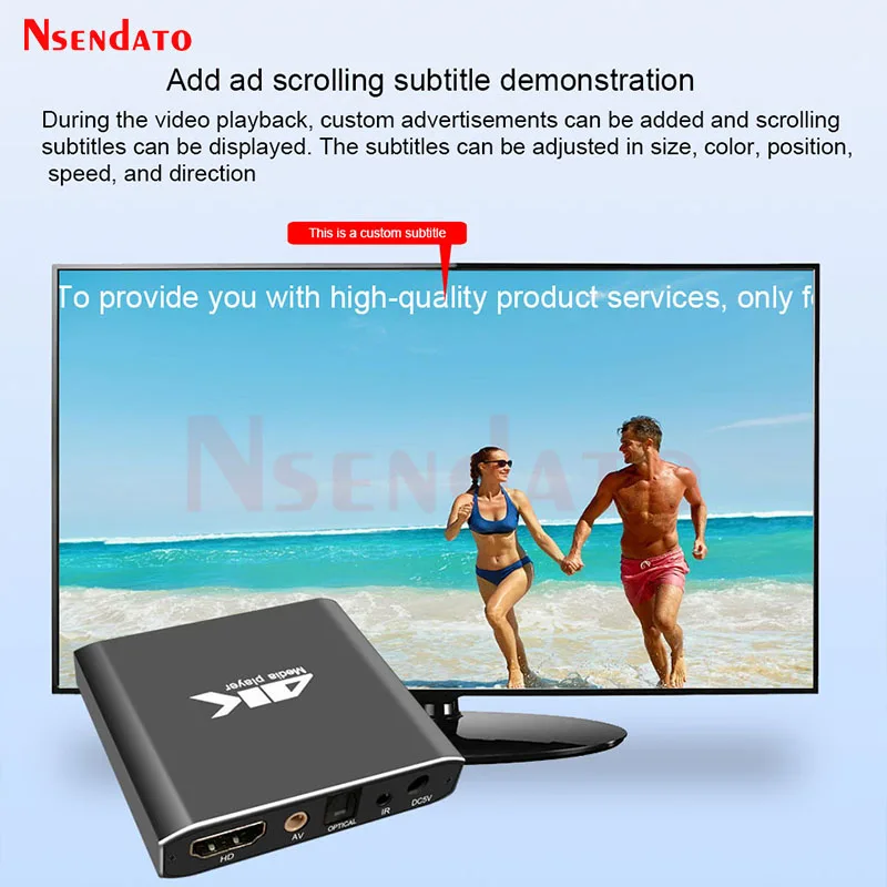 4K H.265 Advertising HD Media Player Mini 1080P Full HD MP4 Video MultiMedia HDD Player For Micro SD TF Card USB Disk Pen drive