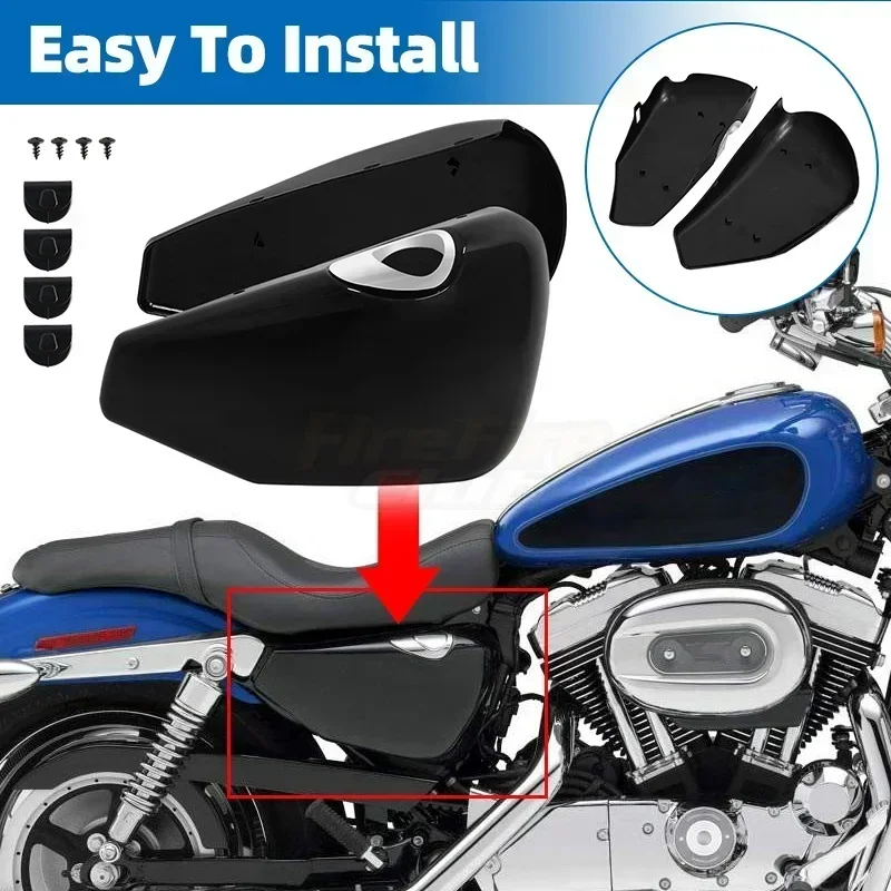 Left Side Battery Cover For Harley-Davidson Sportster 2004–2013 – Black Steel Fairing