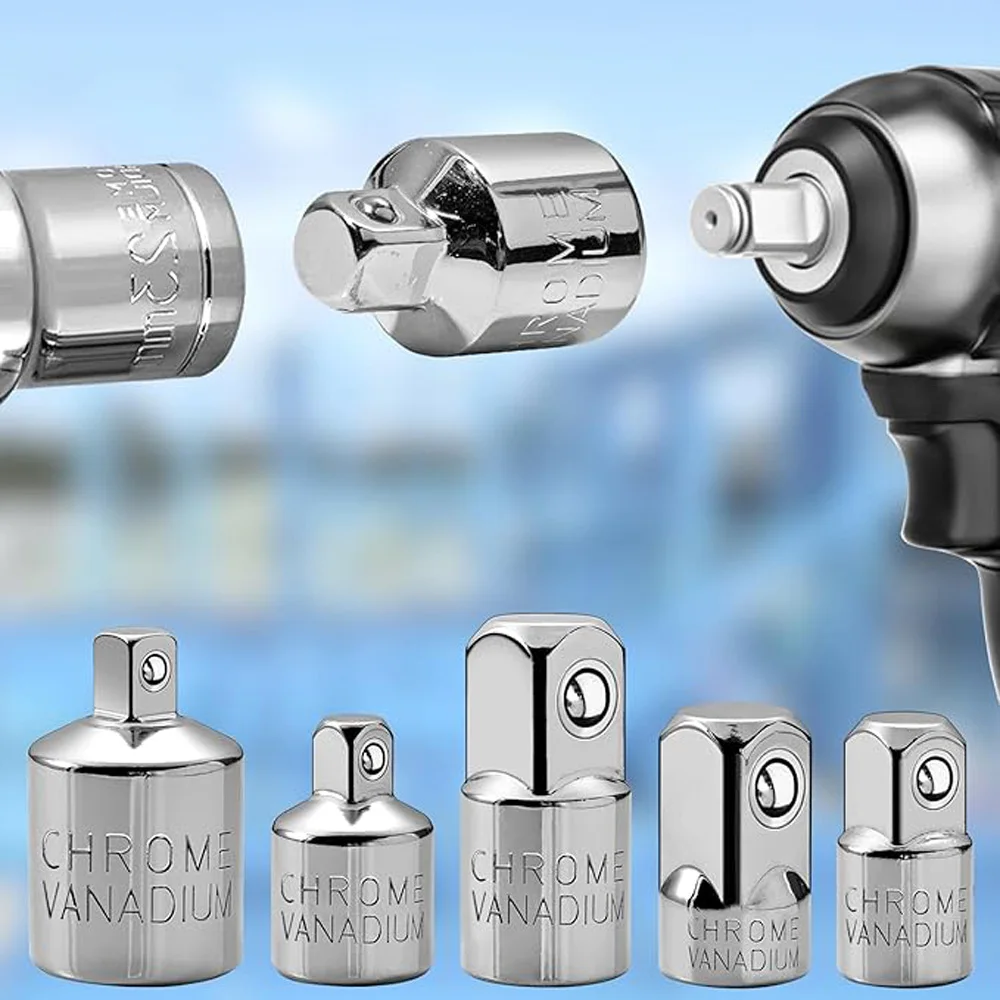 Socket Adapter Set 6 PCS 1/4" 3/8" 1/2" Chrome Vanadium Steel Ratchet/Socket Conversion Kit for Automotive Maintenance