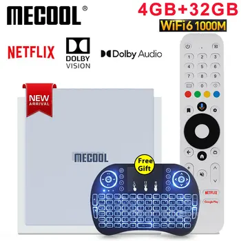 MECOOL KM2 플러스 디럭스 안드로이드 11 인증 TV 박스, 구글 TV 돌비 비전 애트모스, 4GB DDR4, 32GB, 1000M LAN, 와이파이 6, 4K 스트림 TV박스