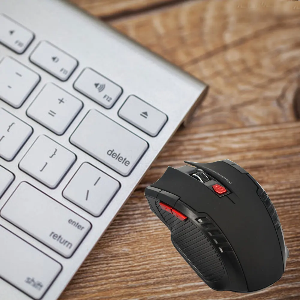 2.4GHz Wireless Gaming Optical Mouse with USB Receiver 1600DPI 6 Buttons For Computer Laptop