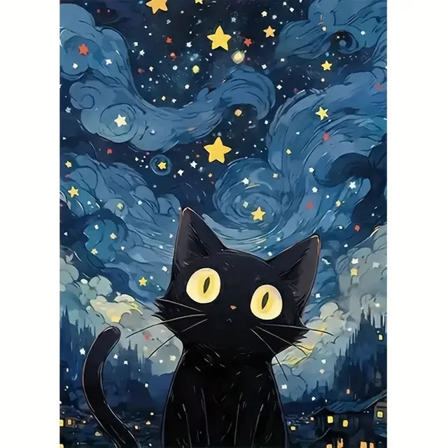5D bricolage plein diamant peinture étoile chat animal paysage art mosaïque production pâte à main guérison décoration de la maison peinture 5