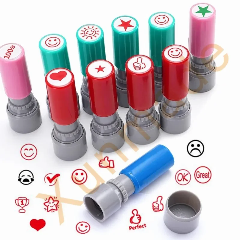 Auto Ink Self-Inking Stamp School Teacher Kids Gift Cartoon Children Plastic Photosensitive Seal ink stamp self inking stamp,name stamp set,name stamp,rubber stamp,rubber stamp kit,wax seal stamp,embossing stamp,heating stamp