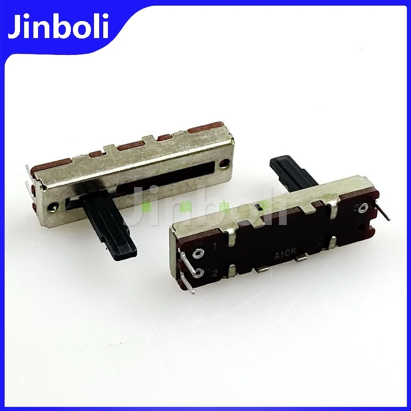 35mm 3Pins Single Straight Slide Potentiometer A10K Stroke 20mm Mixer Fader Handle Width 4mm 2PCS