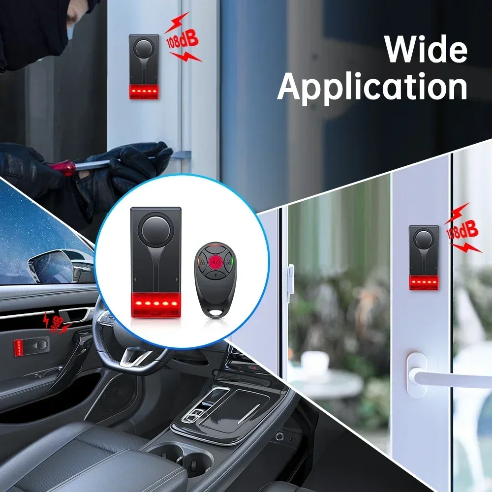 Extractme 108dB alarme antivol alarme de Vibration sans fil avec télécommande alarme de porte et de fenêtre système de sécurité d'alarme de voiture 4