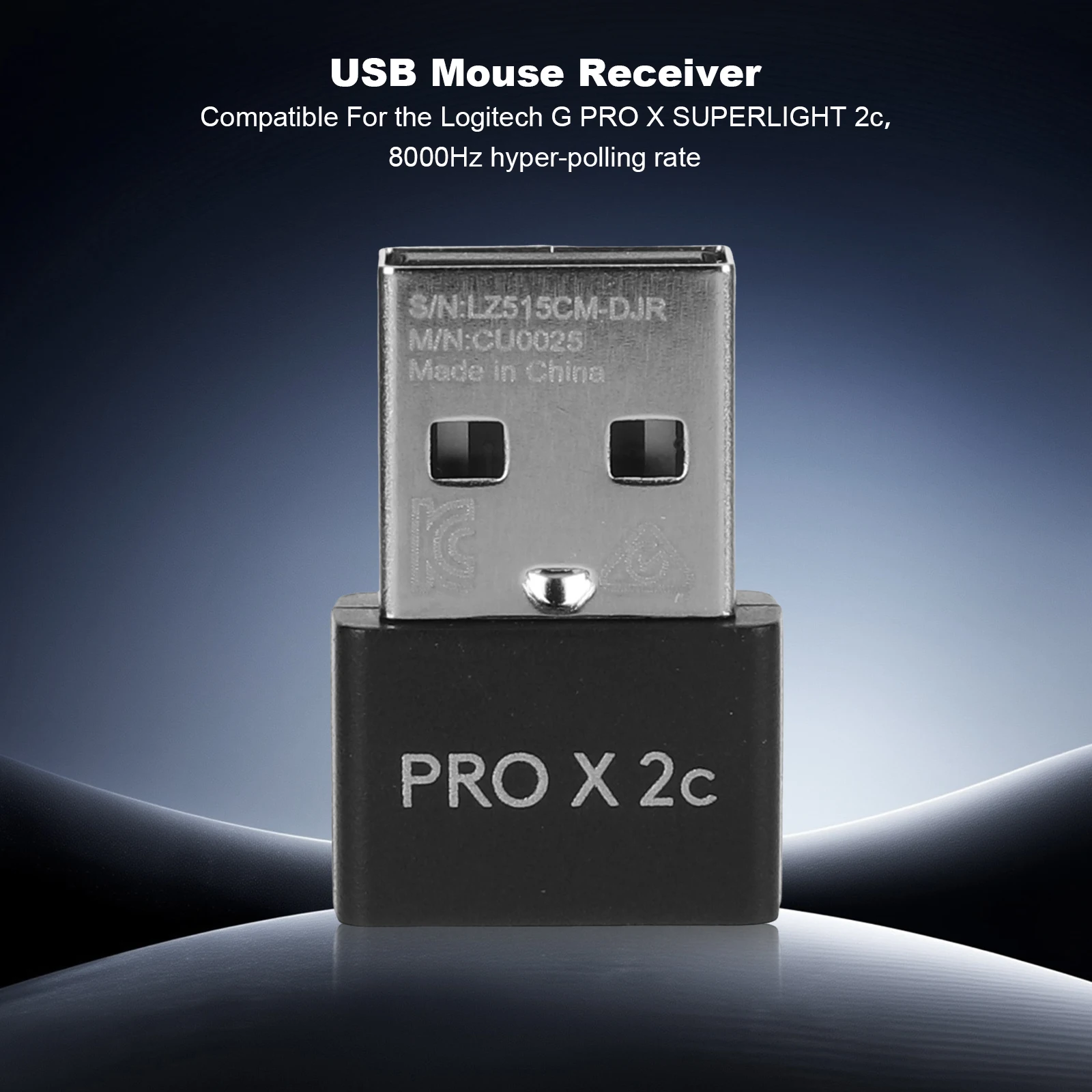 Pro X Superlight 2c 마우스용 USB 수신기 교체품 무선 동글 수신기..
