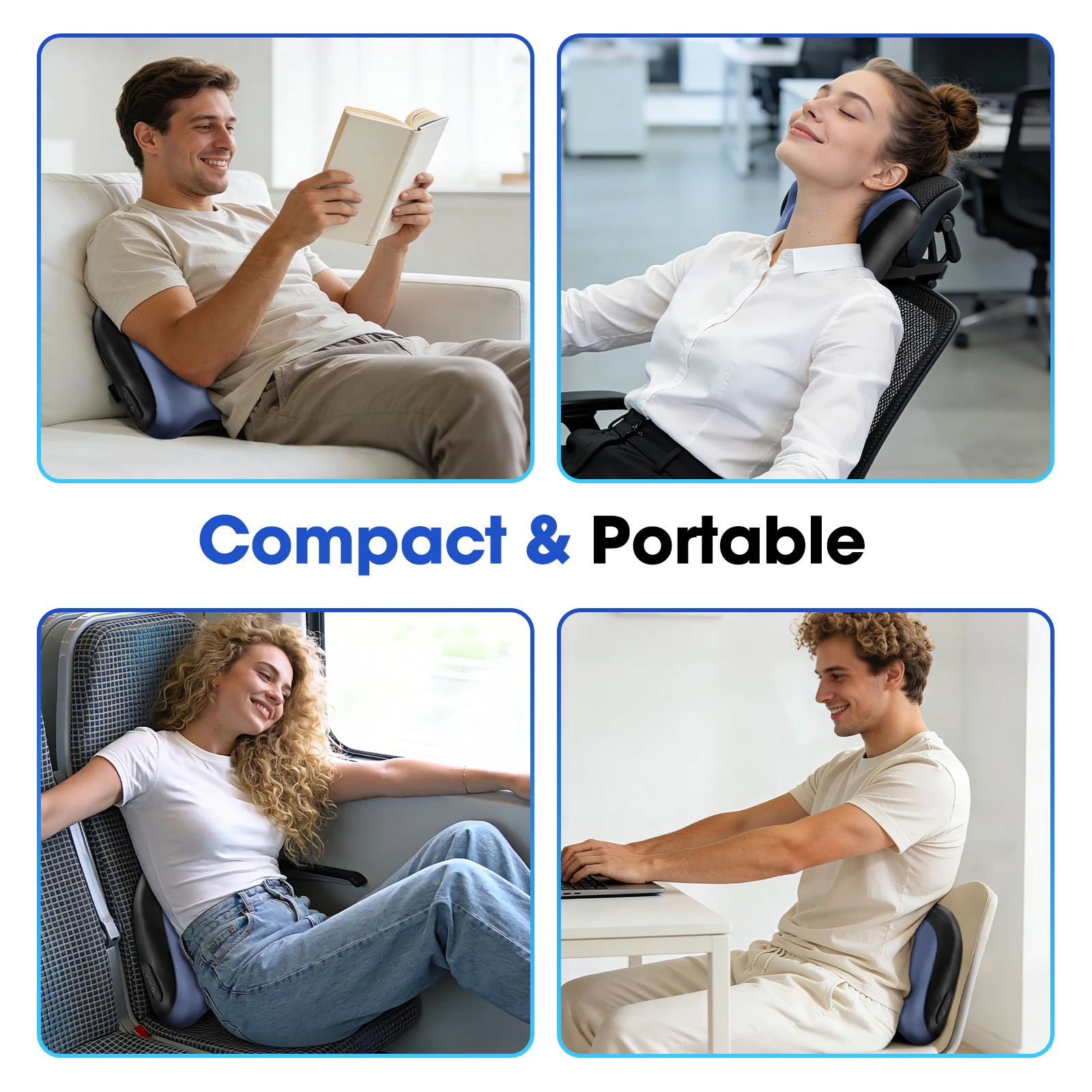 2 in 1 Massage Pillow Red Light 30℃ Heating Vibration Massager for Lumbar Waist Back Neck Shoulder Pain Relief Massage Machine