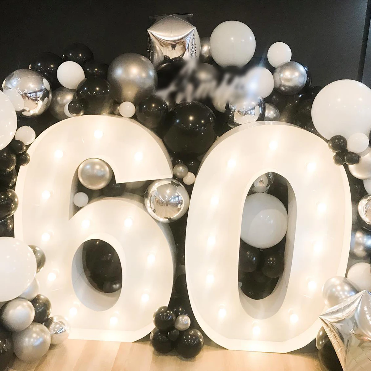 91,5 cm riesige Geburtstagsfigur mit 10 Lichtern, leuchtende Zahlenlampe, 30, 40, 50, Geburtstagsnummernrahmen, Babyparty-Ballon-Füllbox – Detail 12