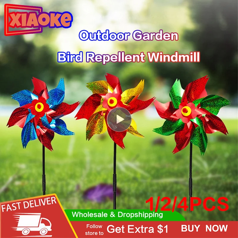 

Bird-repellent Windmill Device Garden Plant Flower Windmill Spinner Garden Balcony Garden Outdoor Diy Birds Deterrent Pinwheels