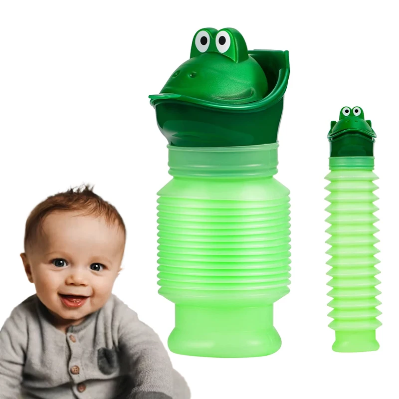 Emergency Urinal Cartoon Shrinkable 600ML Portable Potty Pee Bottle Mobile Emergency Toilet For Road Trip Camping Kids Adult