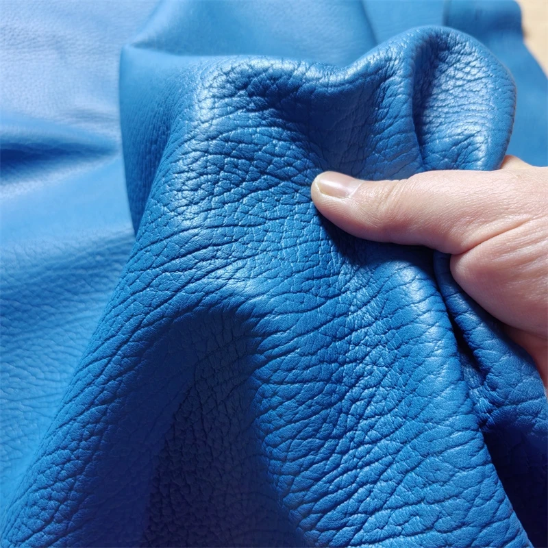 1.1/1.2mm 핑크 블루 리치 양가죽. 첫 번째 층 가죽. 진짜 가죽 원단. 소프트 백을 위한 수제 DIY. 양가죽 전체