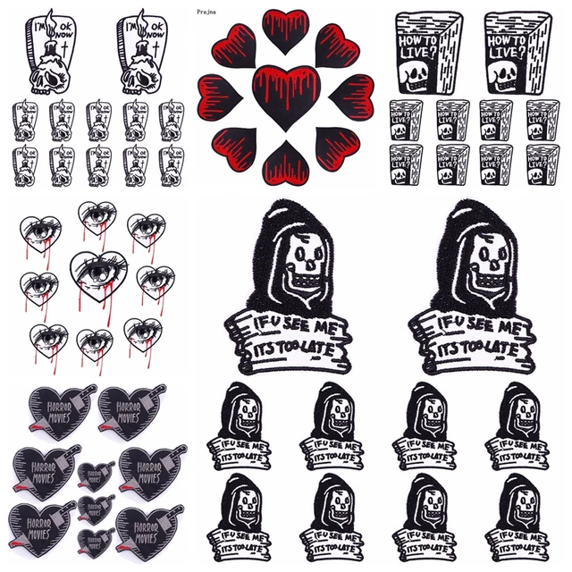 10PCS/lots Horror Movie Patch Punk Patch Iron On Embroidered Patches For  Clothing Thermoadhesive Patches On Clothes Sew Stickers - AliExpress