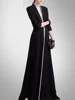 ZZ156 2024 Spring and Autumn Slim Fit Fashion V-Neck Seven-Sleeve Dress Cardigan Temperament Flare Long Dress Coat 2