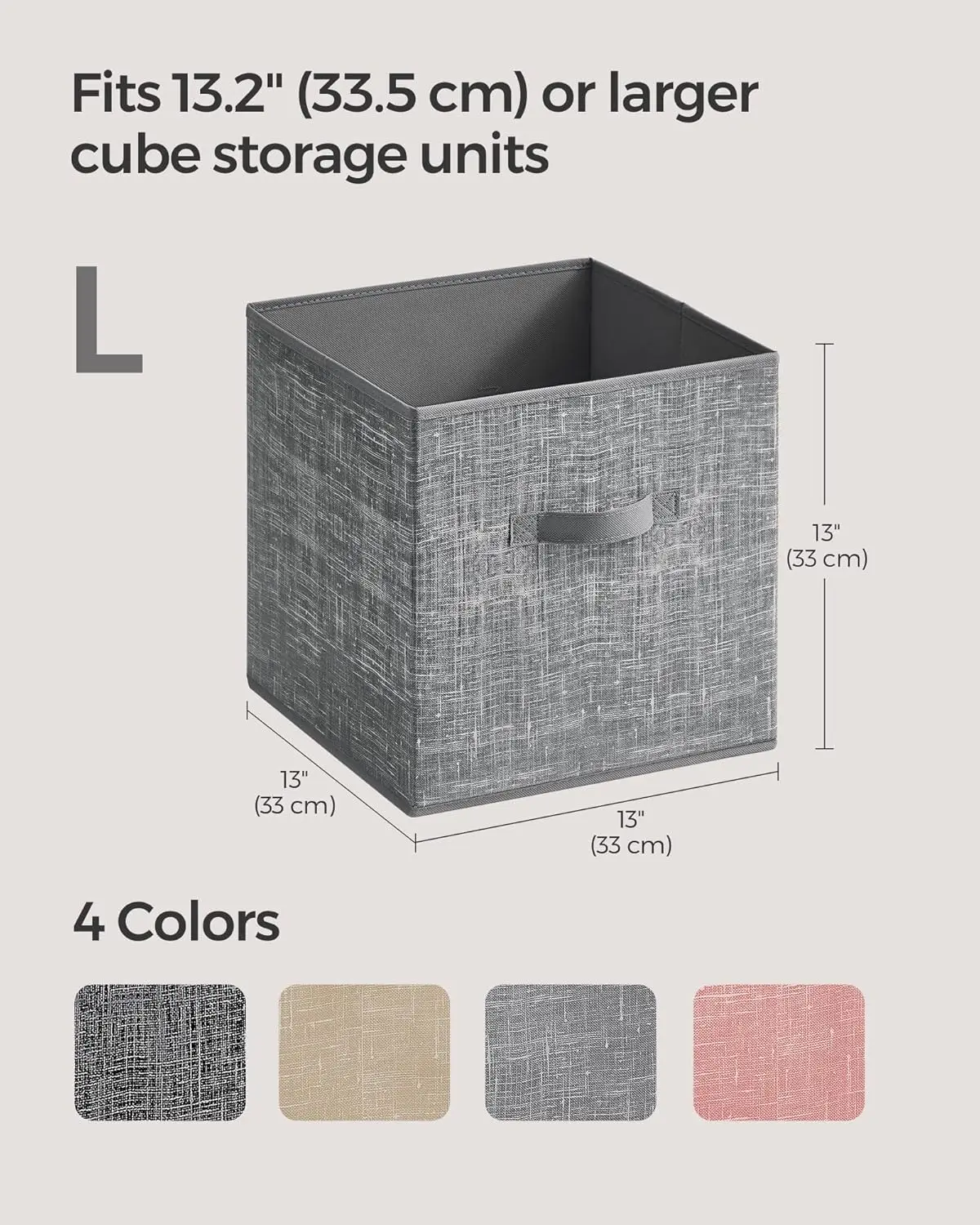 Storage Cubes,  Non-Woven Fabric Bins with Double Handles, Closet Organizers for Shelves, Foldable, for Clothes 4