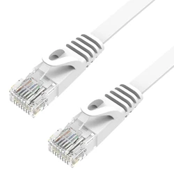 High - Performance Flat CAT6 Ethernet Cable - Short Length, Ultra - Flexible, High - Speed LAN Connection - 0.2m (Cat6 flat -white)