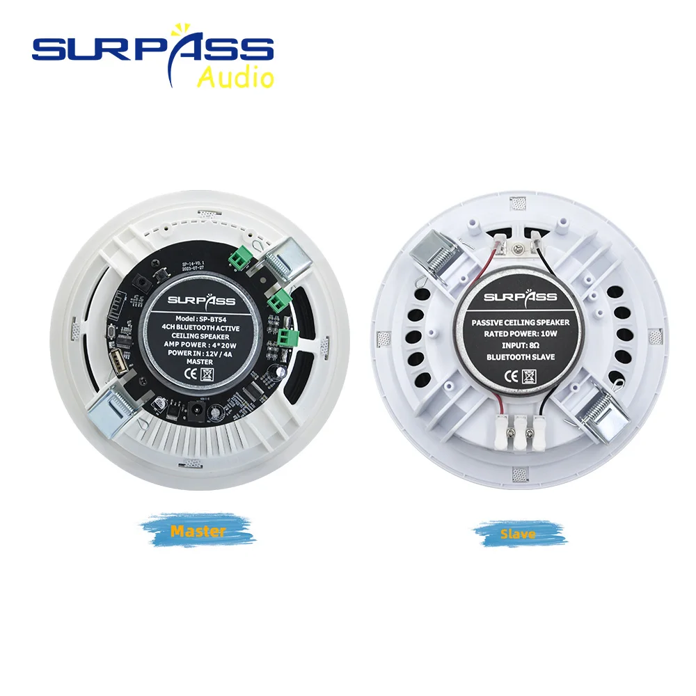 Wall Ceiling Speaker 4PCS Power Output Wall Mounted In-Ceiling Speakers Digital Smart Home Audio Loundspeaker Stereo Music Player Active Ceiling SPK
