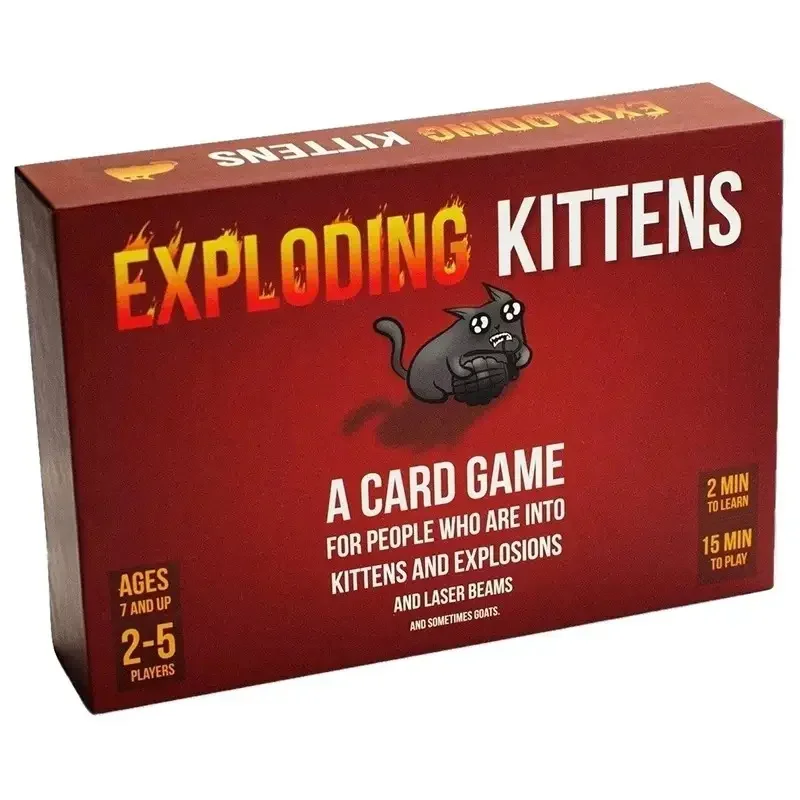 

Настольная игра Red Exploding Kittens для всей семьи, карточная игра для взрослых и детей, подходит для праздничного подарка, 1 шт.