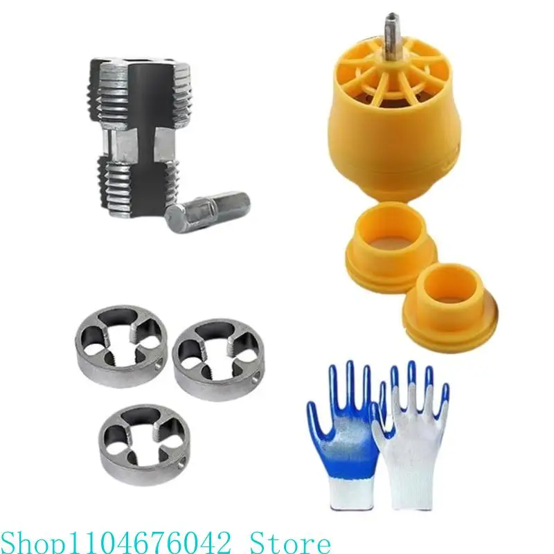 Versatile PVC Pipe Thread Maker Tool Set Features 3 Dies High Performances PVC Pipe Thread Maker for Various Size