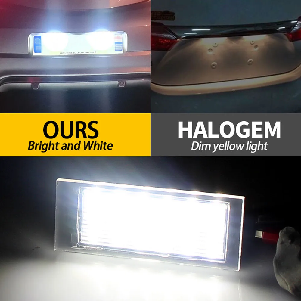 2 Stücke Canbus Auto LED Nummernschildbeleuchtung Kein Fehler für Renault Megane 3 Clio Laguna 2 Megane 3 Twingo Master Vel Satis – Detail 6