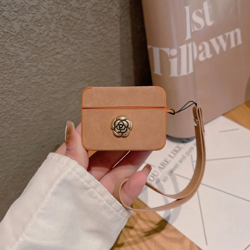 Custodia Per Apple Airpods 1 2 Pro 3Rd Generation Floral Leather Con Cinturino Per Cordino Plain Fundas Earpods Custodia Rigida Airpods Pro