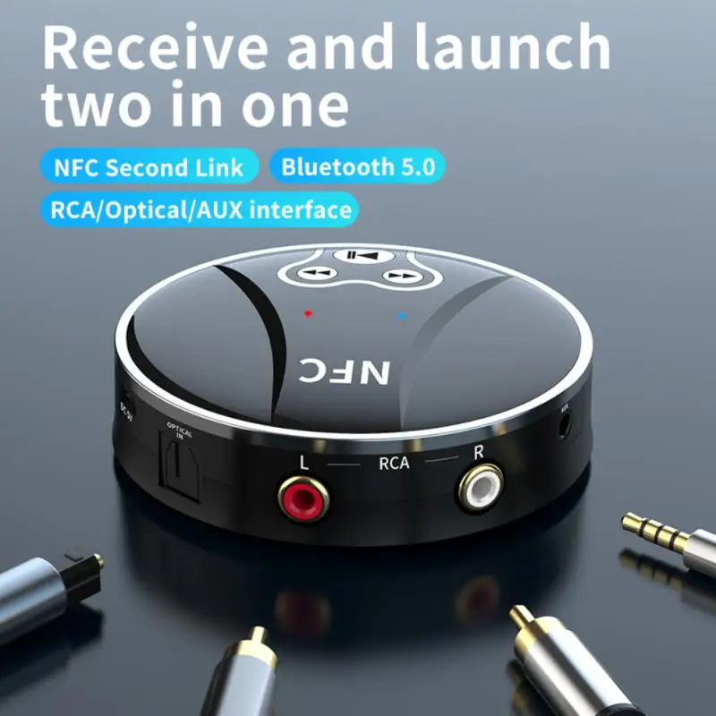

RYRA Bluetooth Receiver Transmitter Stereo AUX3.5mm Jack 2RCA Optical Wireless Handsfree Call NFC Bluetooth5.0 Audio Adapter TV