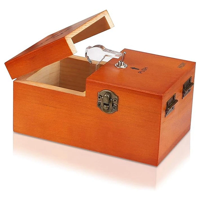 B Useless Box With Surprises Wooden Useless Box Fully Assembled Toy For Adults And Children Durable Easy Install Dark Wood Color