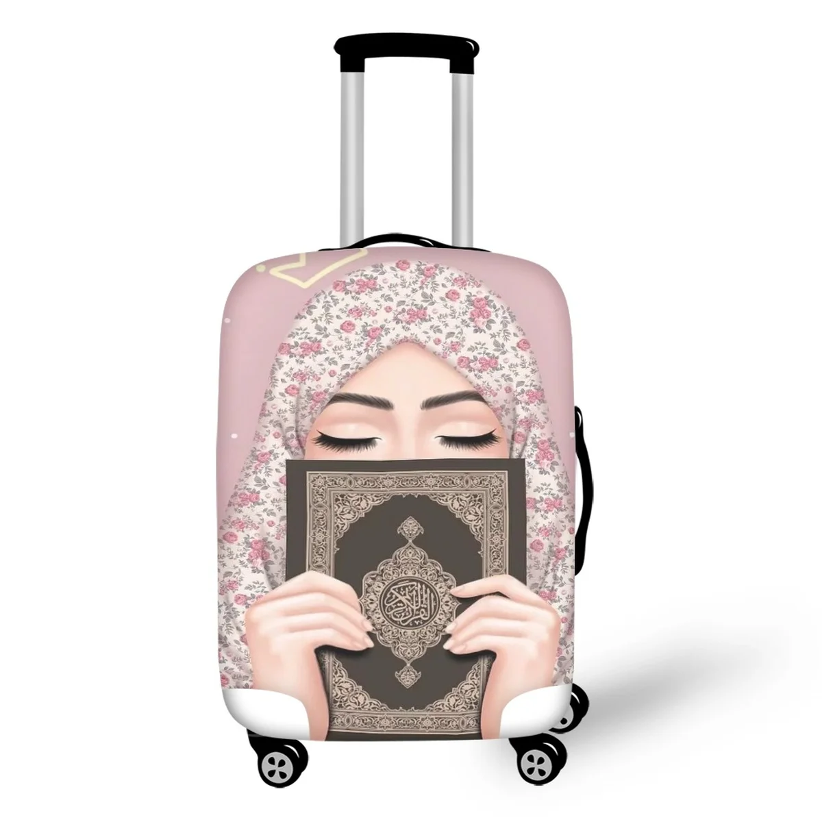

Twoheartsgirl Hijab Face Muslim Islamic Gril Eyes Travel Luggage Cover Protector Stretchy Suitcase Washable Covers with Zipper