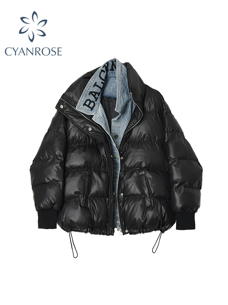 

2022 Winter Women Ultralight Down Jacket Long Sleeve Warm Oversized Black bread winter Coat Parka Female Portable Outwear