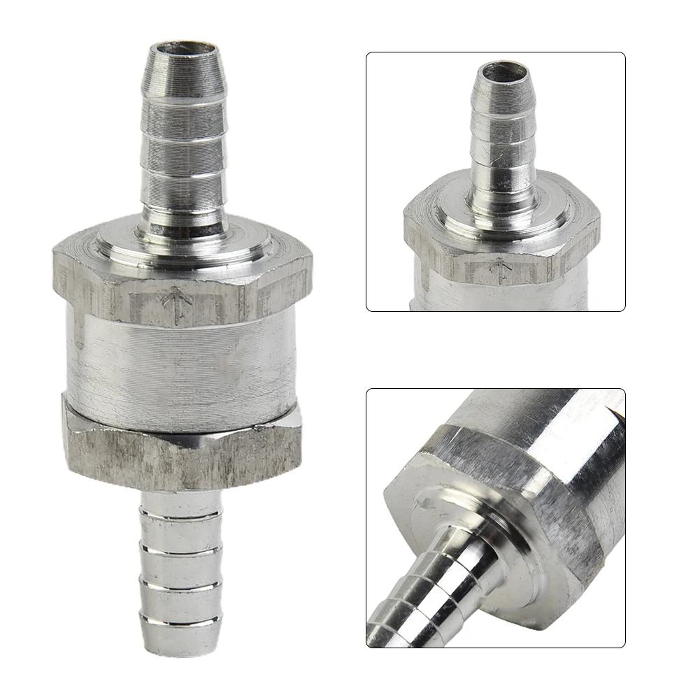1 X Check Valve Aluminum Non Return Valve Single Way Inline 6/8/10/12mm Fuel Air Water Pipe Tube Hose 6mm, 8mm, 10mm, 12mm