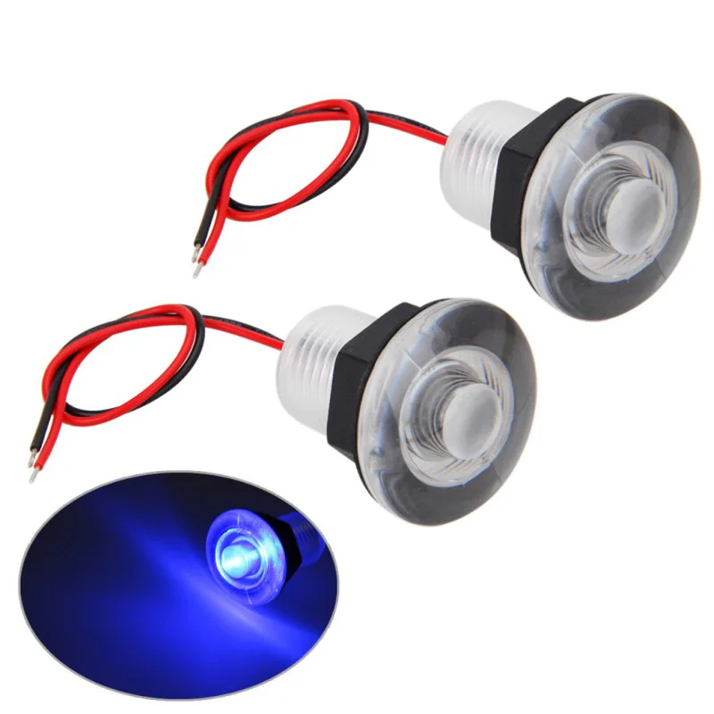 1 Or 2PCS 12V 38mm Blue LED Light Boat Marine RV Courtesy Livewell Waterproof Submersible 2pcs car interior door courtesy light sensor switch 7700427640 7700427639 for renault clio megane scenic kangoo