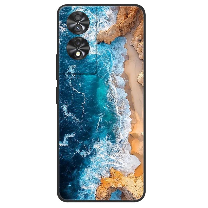 Elegant Marble Soft Matte Silicone Phone Case - Full Coverage Design, 6.78''