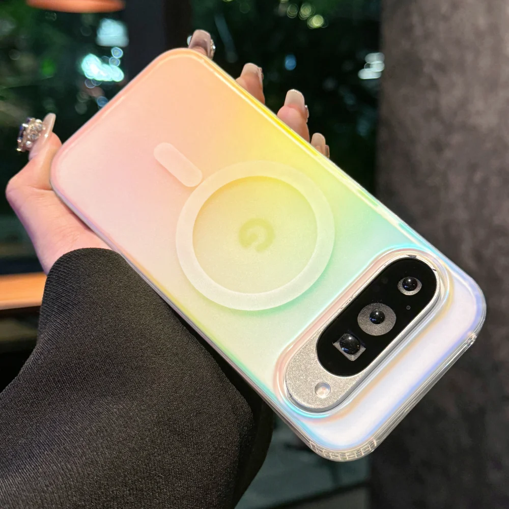Laser Rainbow Magnetic Wireless Charging Armor Cover