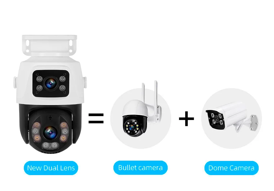 KERUI Waterproof 6MP HD POE Surveillance Camera System Dual Lens PTZ WIFI IP Home Security 4CH 8CH POE NVR Video H.265 CCTV Kit