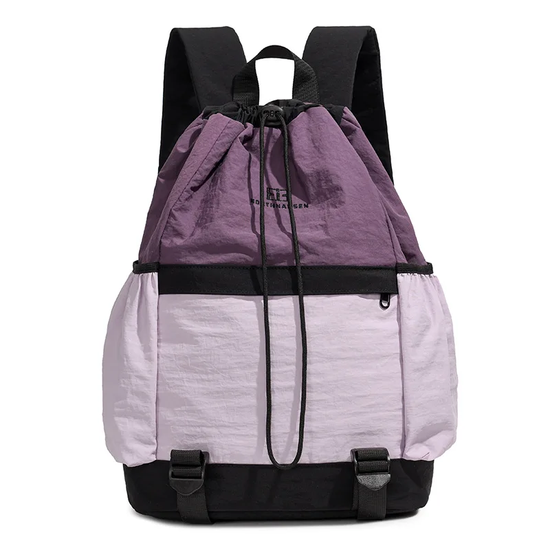 Color Block Drawstring Backpack Lightweight New Large Capacity Sports Outdoor Badminton Bag